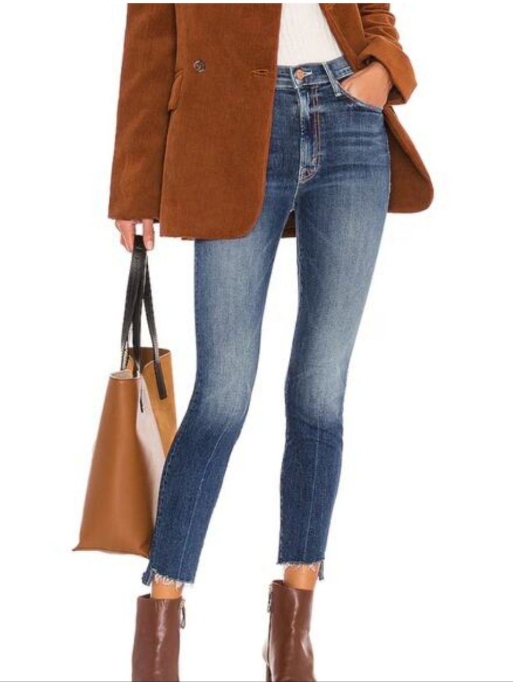MOTHER The Stunner Zip Ankle Step Fray In Walking on Coals Size 26